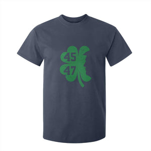 Funny St Patrick's Day Trump 45 47 T Shirt For Kid US President Lucky Shamrock TS02 Navy Print Your Wear