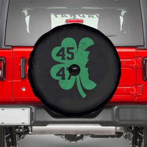 Funny St Patrick's Day Trump 45 47 Spare Tire Cover US President Lucky Shamrock TS02 Black Print Your Wear