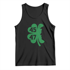 Funny St Patrick's Day Trump 45 47 Tank Top US President Lucky Shamrock TS02 Black Print Your Wear