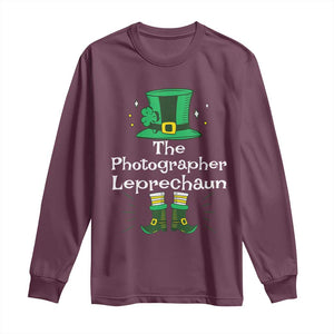 The Photographer Leprechaun Matching Group Long Sleeve Shirt Festive St Patricks Day Squad Photographers TS02 Maroon Print Your Wear