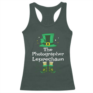 The Photographer Leprechaun Matching Group Racerback Tank Top Festive St Patricks Day Squad Photographers TS02 Dark Forest Green Print Your Wear