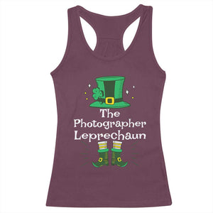 The Photographer Leprechaun Matching Group Racerback Tank Top Festive St Patricks Day Squad Photographers TS02 Maroon Print Your Wear