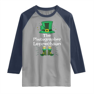 The Photographer Leprechaun Matching Group Raglan Shirt Festive St Patricks Day Squad Photographers TS02 Sport Gray Navy Print Your Wear