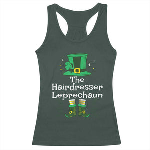The Hairdresser Leprechaun Matching Group Racerback Tank Top Festive St Patricks Day Squad Hairdressers TS02 Dark Forest Green Print Your Wear