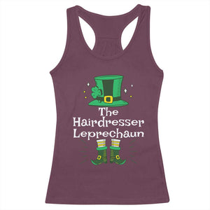 The Hairdresser Leprechaun Matching Group Racerback Tank Top Festive St Patricks Day Squad Hairdressers TS02 Maroon Print Your Wear