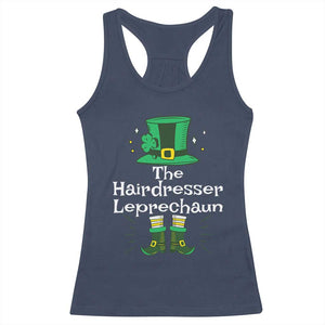 The Hairdresser Leprechaun Matching Group Racerback Tank Top Festive St Patricks Day Squad Hairdressers TS02 Navy Print Your Wear