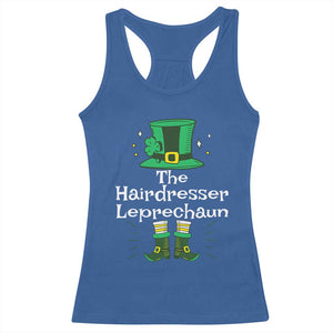 The Hairdresser Leprechaun Matching Group Racerback Tank Top Festive St Patricks Day Squad Hairdressers TS02 Royal Blue Print Your Wear