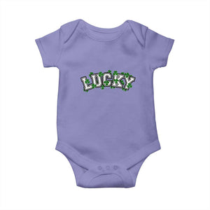 St Patricks Day Lucky Shamrock Baby Onesie Vintage Minimalist TS02 Violet Print Your Wear