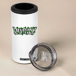 St Patricks Day Lucky Shamrock 4 in 1 Can Cooler Tumbler Vintage Minimalist TS02 Print Your Wear