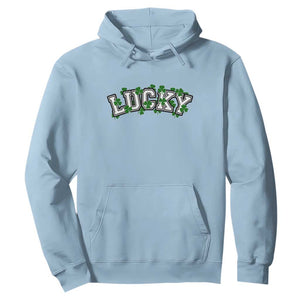 St Patricks Day Lucky Shamrock Hoodie Vintage Minimalist TS02 Light Blue Print Your Wear