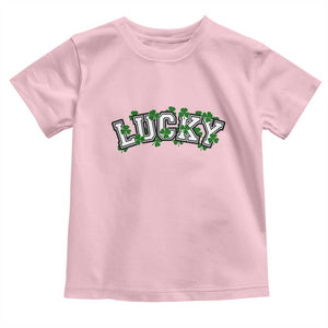 St Patricks Day Lucky Shamrock Toddler T Shirt Vintage Minimalist TS02 Light Pink Print Your Wear