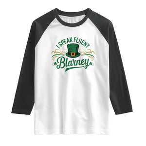 I Speak The Blarney Raglan Shirt Funny Irish St. Patricks Day TS02 White Black Print Your Wear