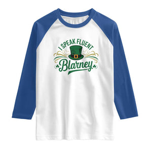 I Speak The Blarney Raglan Shirt Funny Irish St. Patricks Day TS02 White Royal Print Your Wear