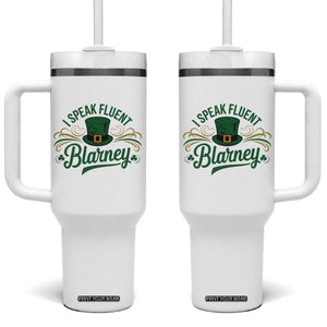 I Speak The Blarney Tumbler With Handle Funny Irish St. Patricks Day TS02 One Size: 40 oz White Print Your Wear