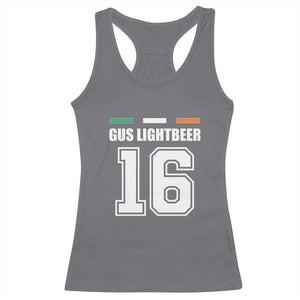 Funny Gus Lightbeer 16 Racerback Tank Top Ireland Irish Name St. Patricks Day Drinking Pub TS02 Charcoal Print Your Wear