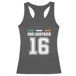 Funny Gus Lightbeer 16 Racerback Tank Top Ireland Irish Name St. Patricks Day Drinking Pub TS02 Dark Heather Print Your Wear