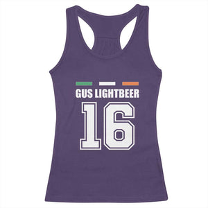 Funny Gus Lightbeer 16 Racerback Tank Top Ireland Irish Name St. Patricks Day Drinking Pub TS02 Purple Print Your Wear