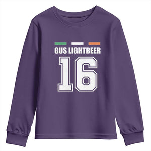 Funny Gus Lightbeer 16 Youth Sweatshirt Ireland Irish Name St. Patricks Day Drinking Pub TS02 Purple Print Your Wear