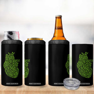 Lucky Shamrocks Heart 4 in 1 Can Cooler Tumbler Anatomical Anatomy St Patrick's Day TS02 Print Your Wear