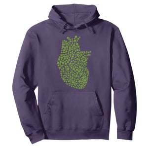 Lucky Shamrocks Heart Hoodie Anatomical Anatomy St Patrick's Day TS02 Purple Print Your Wear