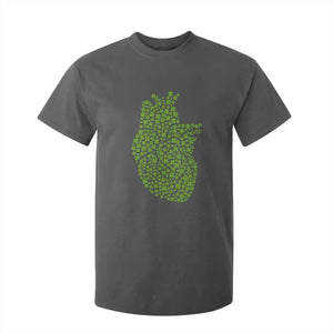 Lucky Shamrocks Heart T Shirt For Kid Anatomical Anatomy St Patrick's Day TS02 Dark Heather Print Your Wear