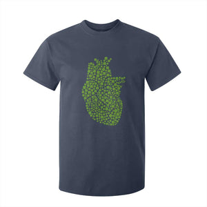 Lucky Shamrocks Heart T Shirt For Kid Anatomical Anatomy St Patrick's Day TS02 Navy Print Your Wear