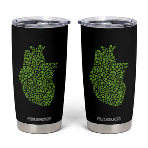 Lucky Shamrocks Heart Tumbler Cup Anatomical Anatomy St Patrick's Day TS02 Black Print Your Wear