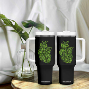 Lucky Shamrocks Heart Tumbler With Handle Anatomical Anatomy St Patrick's Day TS02 Print Your Wear