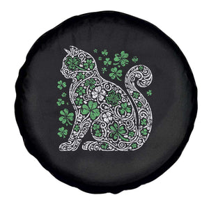 Irish Shamrock Cat Graphic Spare Tire Cover Saint Patrick Day for Cat Lovers TS02 Print Your Wear