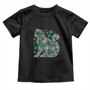 Irish Shamrock Cat Graphic Toddler T Shirt Saint Patrick Day for Cat Lovers TS02 Black Print Your Wear