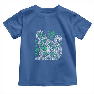 Irish Shamrock Cat Graphic Toddler T Shirt Saint Patrick Day for Cat Lovers TS02 Royal Blue Print Your Wear