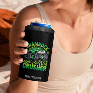 Funny Shamrock Crusher Monster Truck 4 in 1 Can Cooler Tumbler Happy St Patricks Day Boys TS02 Print Your Wear