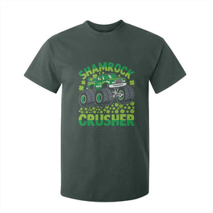 Funny Shamrock Crusher Monster Truck T Shirt For Kid Happy St Patricks Day Boys TS02 Dark Forest Green Print Your Wear