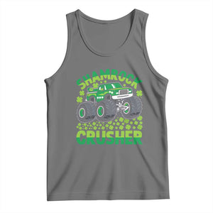 Funny Shamrock Crusher Monster Truck Tank Top Happy St Patricks Day Boys TS02 Black Heather Print Your Wear