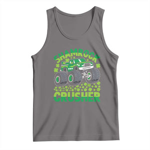 Funny Shamrock Crusher Monster Truck Tank Top Happy St Patricks Day Boys TS02 Deep Heather Print Your Wear