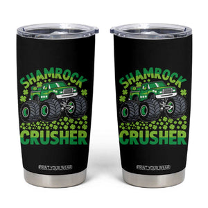 Funny Shamrock Crusher Monster Truck Tumbler Cup Happy St Patricks Day Boys TS02 Black Print Your Wear