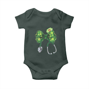 Shamrock Coquette Bow Stethoscope Baby Onesie Registered Nurse Nursing St Patricks Day TS02 Print Your Wear