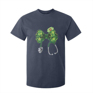 Shamrock Coquette Bow Stethoscope T Shirt For Kid Registered Nurse Nursing St Patricks Day TS02 Navy Print Your Wear