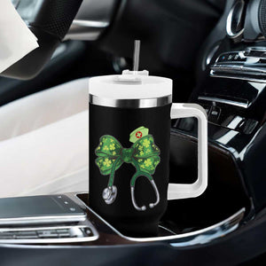 Shamrock Coquette Bow Stethoscope Tumbler With Handle Registered Nurse Nursing St Patricks Day TS02 Print Your Wear