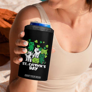 Cute St Catricks Day 4 in 1 Can Cooler Tumbler St Patricks Cats Saint Pattys Cat Lover TS02 Print Your Wear