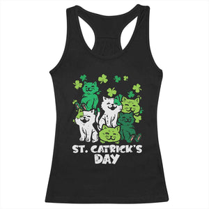 Cute St Catricks Day Racerback Tank Top St Patricks Cats Saint Pattys Cat Lover TS02 Black Print Your Wear