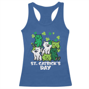 Cute St Catricks Day Racerback Tank Top St Patricks Cats Saint Pattys Cat Lover TS02 Royal Blue Print Your Wear