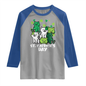 Cute St Catricks Day Raglan Shirt St Patricks Cats Saint Pattys Cat Lover TS02 Sport Gray Royal Print Your Wear