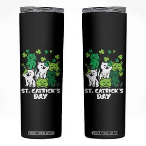 Cute St Catricks Day Skinny Tumbler St Patricks Cats Saint Pattys Cat Lover TS02 Black Print Your Wear