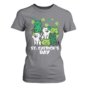 Cute St Catricks Day T Shirt For Women St Patricks Cats Saint Pattys Cat Lover TS02 Charcoal Print Your Wear