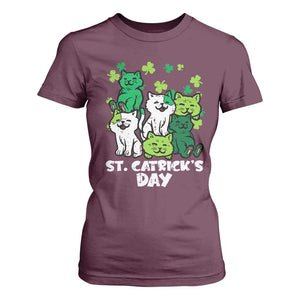 Cute St Catricks Day T Shirt For Women St Patricks Cats Saint Pattys Cat Lover TS02 Maroon Print Your Wear