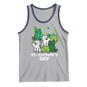 Cute St Catricks Day Tank Top St Patricks Cats Saint Pattys Cat Lover TS02 Athletic Heather Navy Print Your Wear