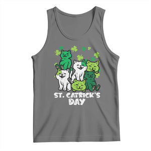 Cute St Catricks Day Tank Top St Patricks Cats Saint Pattys Cat Lover TS02 Black Heather Print Your Wear