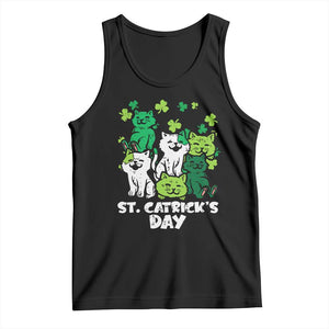 Cute St Catricks Day Tank Top St Patricks Cats Saint Pattys Cat Lover TS02 Black Print Your Wear