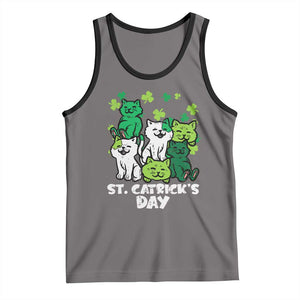 Cute St Catricks Day Tank Top St Patricks Cats Saint Pattys Cat Lover TS02 Deep Heather Black Print Your Wear